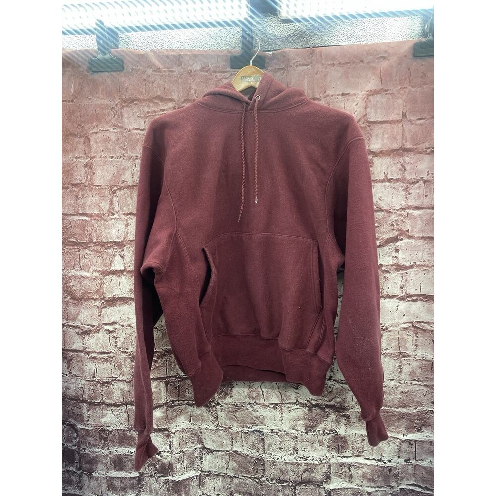 VINTAGE Champion Sweater Men S Burgandy Hoodie Premium Reverse Weave Sweatshirt
